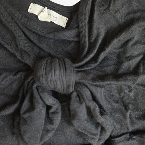 Maurices Black Knotted Front Spaghetti Strap Boho Long Maxi Dress Size Small - Picture 4 of 8